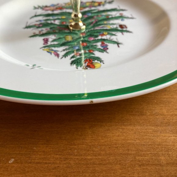 Spode Christmas Tree Tidbit Tray with handle Box included - Picture 5 of 9
